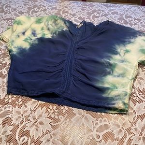 Tie dye blouse with lace